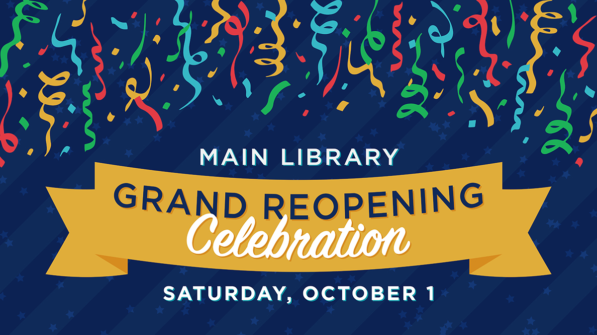 It's time! Your new CCPL will re-open to serve the public Saturday Oct 1st at 9am. We hope you're excited to see the new spaces for all!