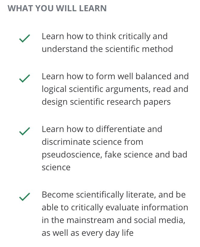 jonathanstea's tweet image. To wrap up #ScienceLiteracyWeek:

The University of Alberta’s free online critical thinking and science literacy course to help people differentiate science from pseudoscience:

ualberta.ca/admissions-pro…

#ScienceUpFirst #CANFundScience