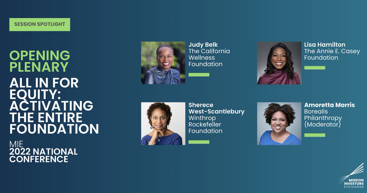 MissionInvest's tweet photo. We’re excited to announce the opening plenary of #MissionInvest2022 in December! 

In “All In for Equity: Activating the Entire Foundation,” we ask an impressive panel how foundations are leveraging ALL of their tools to advance equity. 

Register now: https://t.co/fLbRh9yDuI https://t.co/9YXJtx63DD