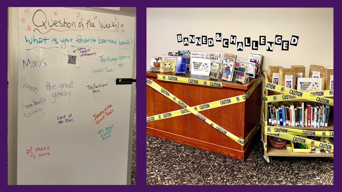StKatesLibrary's tweet image. Check out our #BannedBooksWeek guide to learn more about the history of banned books week, what’s been going on in the news, and more: libguides.stkate.edu/bannedbooks On campus? Visit our banned books cart and display too!
#Mystkates #BookChallenges #FreedomtoRead #UniteAgainstBookBans
