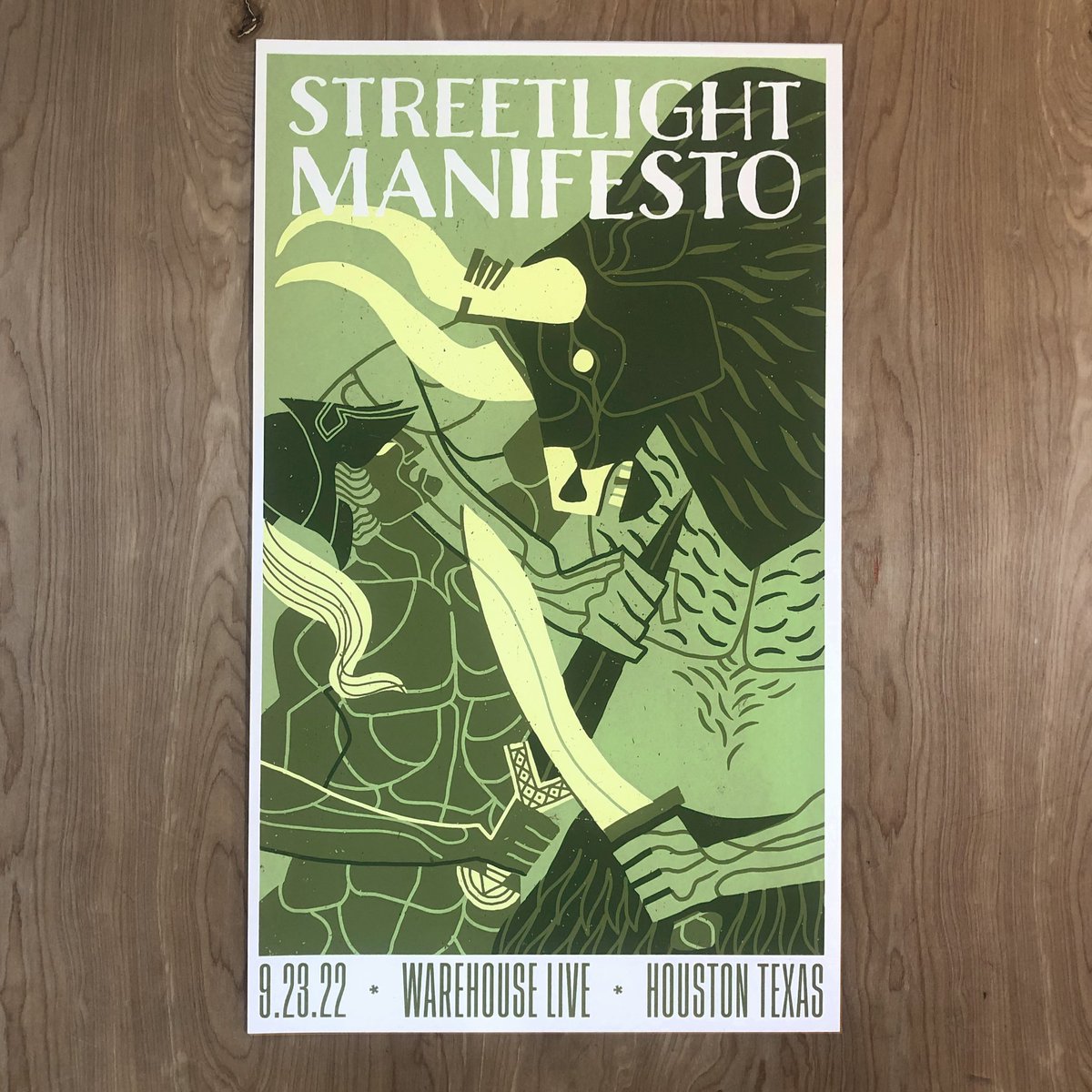 SManifesto's tweet image. TEXAS! HERE IS YOUR SHOW POSTER FOR THIS WEEKEND! Gorgeous as ever art by our dude @andre_ducci!  Limited number, hand screen printed by @widerawakeprint! Grab em at the merch table, homies!
