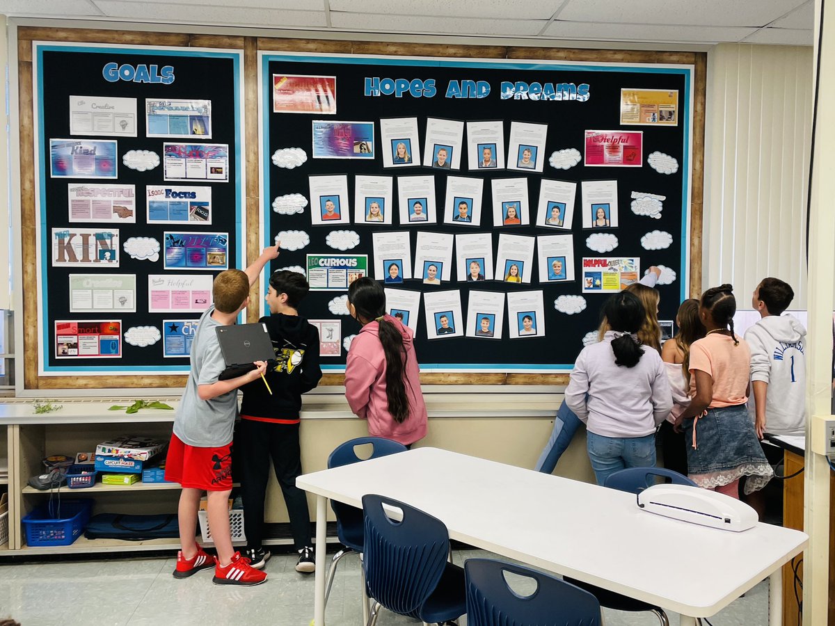 ProfKindred's tweet photo. When your 5th graders come into the room and see the Hopes and Dreams their parents wrote for them! 🥹🥰🤭 #beartavernpride #hopesanddreams #fifthgrade #btpride https://t.co/n00jzBtoPu
