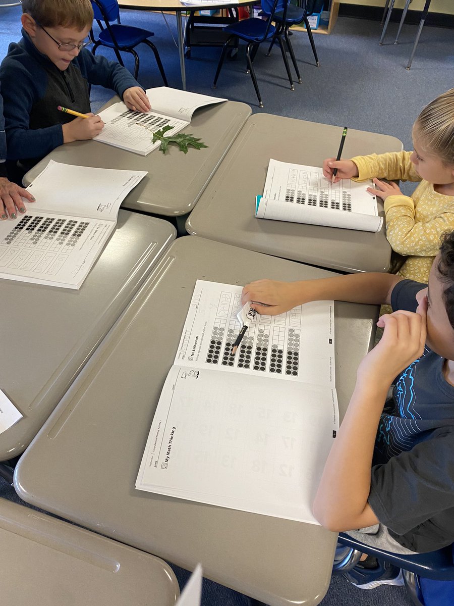 Dbjohnsonmath's tweet image. 1st Graders in Mrs. Kabillian’s class writing equations to match the number of days they have been in school (17) and working on 10 and more facts! @DWSKids @Mpsdmartin
