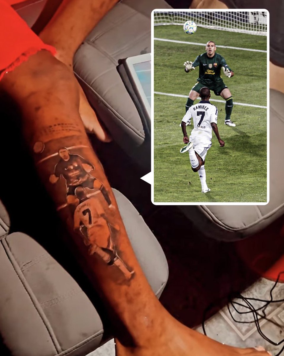 ESPNFC's tweet photo. Ramires got a tattoo of that goal against Barcelona 💙 https://t.co/pCBBPkTmXa