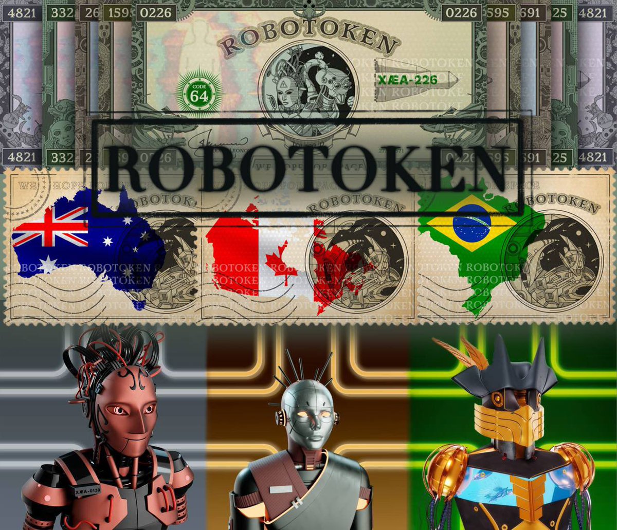 ROBOTOKENSPACE's tweet image. TICKET TO NFT SPACE COMMUNITY ROBOTOKEN🤖

Go through three stage’s🚀
Robotoken flags collection🇺🇸
Robotoken avatars collection🤖 
Robotoken banknote collection💵

We are Musk’s children we are explorers of WEB3
#XÆA12 #ROBOTOKEN #NFT #ETH