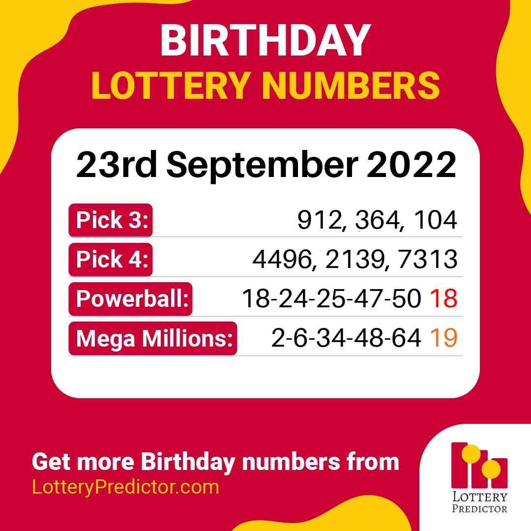 Birthday lottery numbers for Friday, 23rd September 2022
#lottery #powerball #megamillions
https://t.co/IUURTpksPA https://t.co/kpvntKtrps