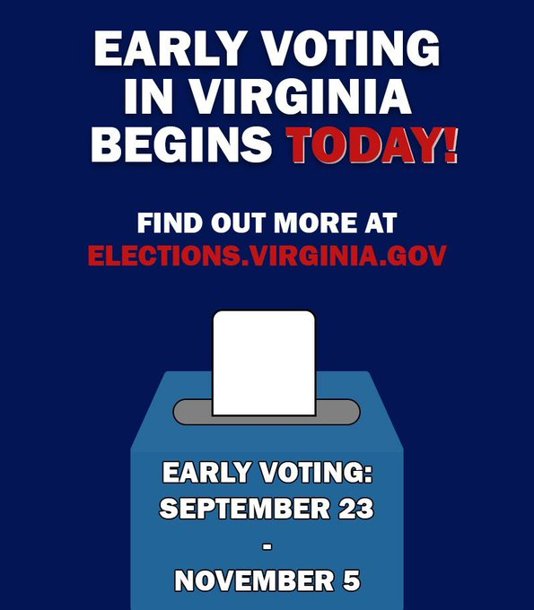 PWCGOP's tweet photo. Early voting starts TODAY, and we need your help:  knocking on doors, making calls and working at polling locations. And we need money (signs are expensive), please visit our web page and make a $donation$: https://t.co/qAA7aka0eD

#VA07 #VA10 @RPV #PWCGOP #LeanRight https://t.co/7AIyfwdWAs