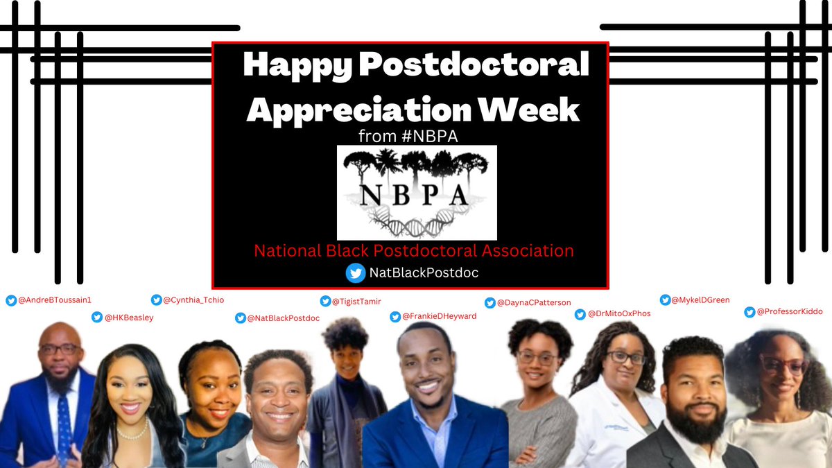 Good Morning and Happy Friday! 

As we come to an end of #PostdocAppreciationWeek, we at NBPA want to thank and recognize all of the FANTASTIC #postdocs for the #hardwork, #research, and new #discoveries you all contribute to this wonderful world of science! 

-Governing Board