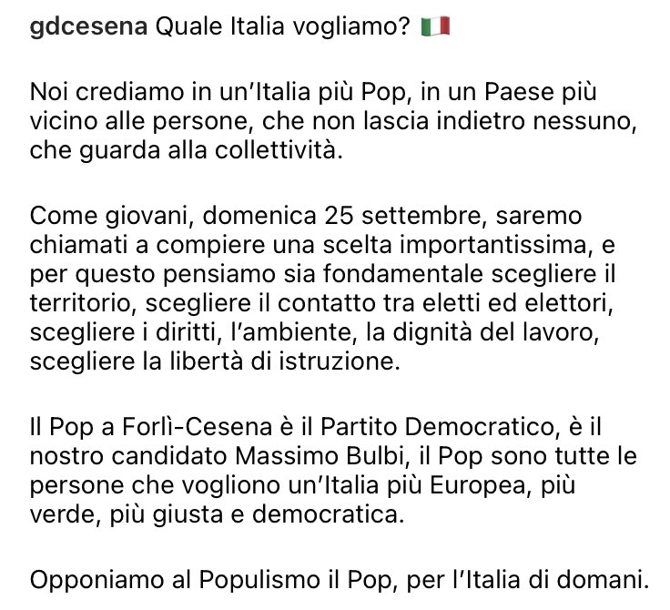 gdcesena's tweet photo. Quale Italia vogliamo? 🇮🇹 

#ElezioniPolitiche2022 https://t.co/tgZGaLbku0