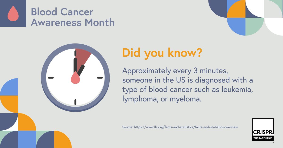 September is #BloodCancerAwarenessMonth. Blood cancers, such as #leukemia and #lymphoma, affect the production and function of blood cells in the body. These conditions can affect both children and adults.