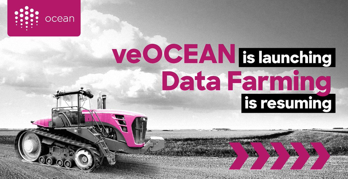 SOON|🚀👀

Get ready, Oceaners! 🛠️

👀veOCEAN goes live next Monday (Sep 26). Data Farming will resume three days later (Thursday)!🌊

Let's dive into the details!👇