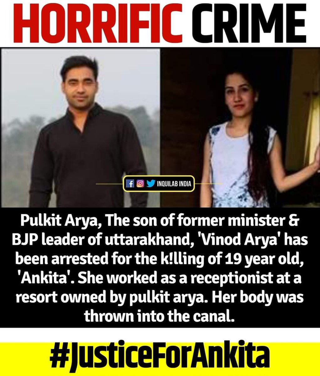 Rafi_mohammed1's tweet photo. Just another day and another crime on women 😥😥😥😥

#JusticeForAnkita https://t.co/gty8wb7sVb