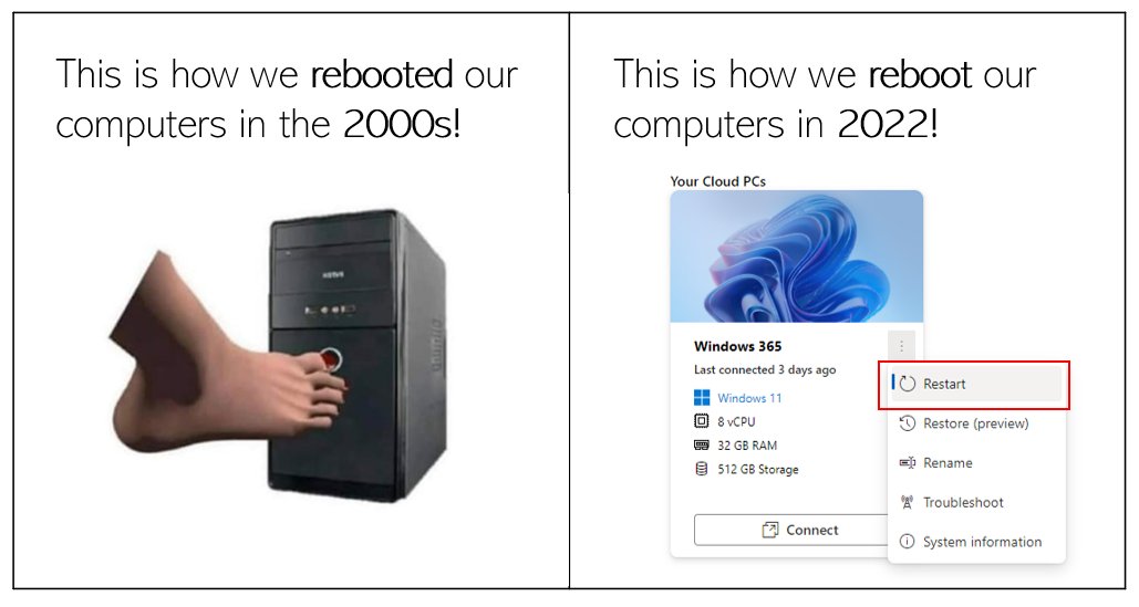 Brinkhoff_C's tweet photo. 💻 Back to the future. #CloudPCs #future #fridayfun https://t.co/xadqr63RkV