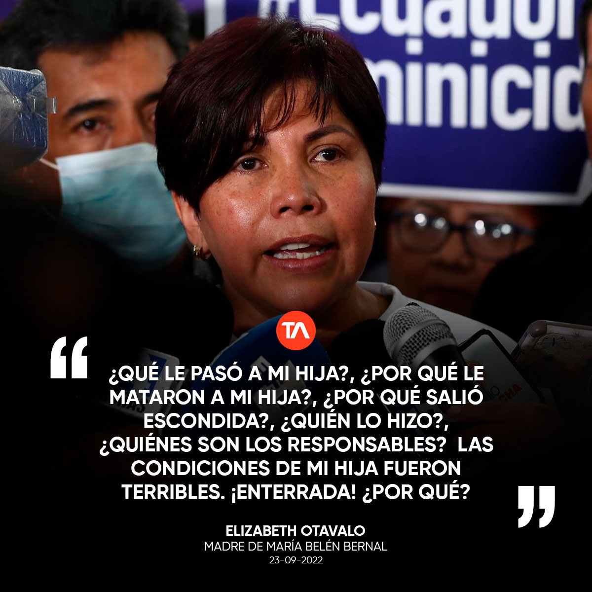 teleamazonasec's tweet photo. “Me hago cargo de un niño de 13 años. Y ustedes creen que el Gobierno siquiera me ha dicho: Lo siento Elizabeth, algo haremos por ti”. El desgarrador testimonio de la madre de #MariaBelenBernal, Elizabeth Otavalo. 
https://t.co/rPkT2oue1s https://t.co/k0WlkA2vQy