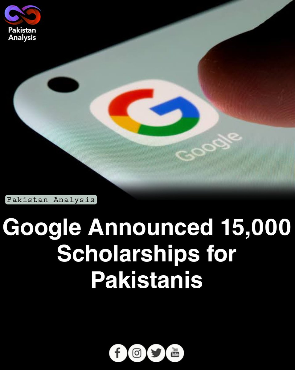 PakistanAnalys's tweet photo. Google announced 15,000 scholarships and training programs for Pakistanis.

The certification program will provide new opportunities, enabling developers, students, educators, job seekers, and businesses to grow even faster. https://t.co/NdzpL7bUdG
