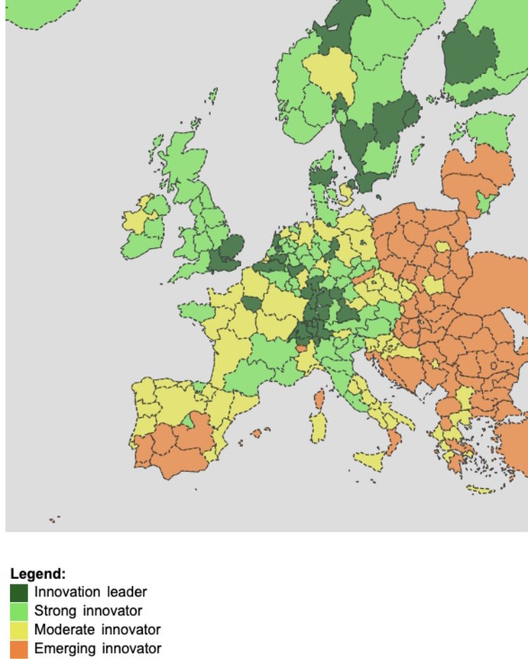 Europa necesita más verde oscuro. Más bosques y más innovación… #EIS #EuropeanInnovationScoreboard Deseando el momento en que sumemos en ese color
