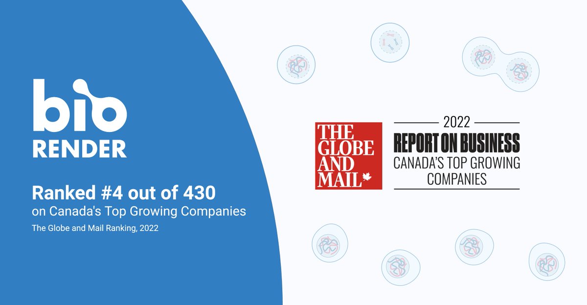 Honoured to have <a href="/BioRender/">BioRender</a> ranked #4 out of 430 companies by <a href="/globeandmail/">The Globe and Mail</a>. Our passionate, dedicated team works hard every day towards a world where science is open, collaborative and accessible by all 🔬 Thank you for <a href="/globeandmail/">The Globe and Mail</a> for recognizing this! theglobeandmail.com/business/rob-m…