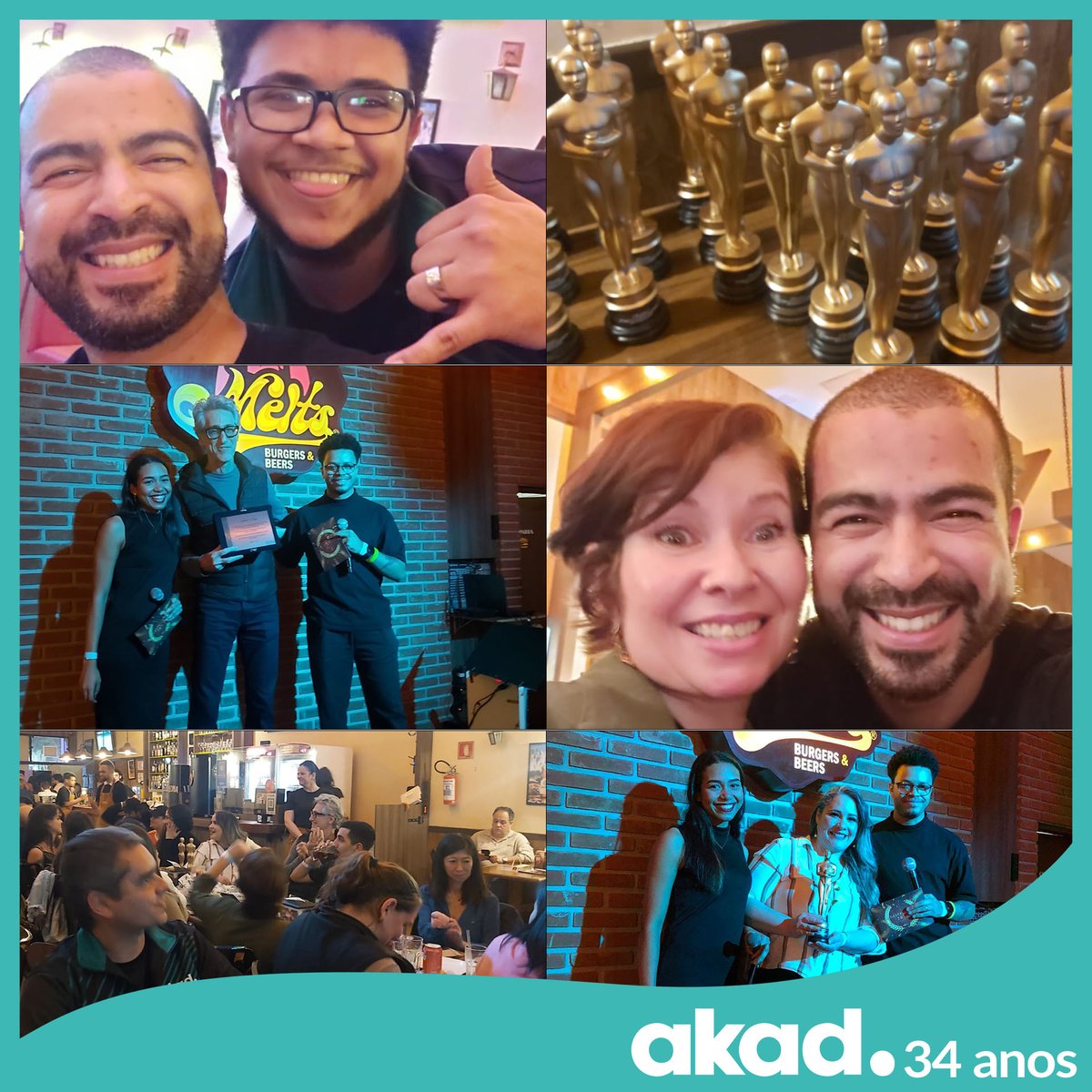 AKAD_br's tweet photo. Ontem (22), comemoramos o nosso 34º ano de aniversário!

Então, lá vai uma sequência de fotos da nossa comemoração em grande estilo, com direito a estatueta do oscar e muito karaokê! https://t.co/EbvsPtYq9O