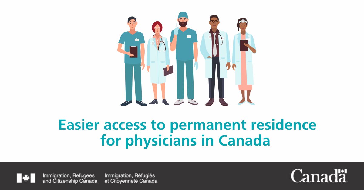 CitImmCanada's tweet photo. Changes to #ExpressEntry will make it easier for physicians to access permanent residence in Canada and help fill crucial vacancies in our health care sector. Learn more: https://t.co/Sk55oNEyLK https://t.co/YooAIlHZzx