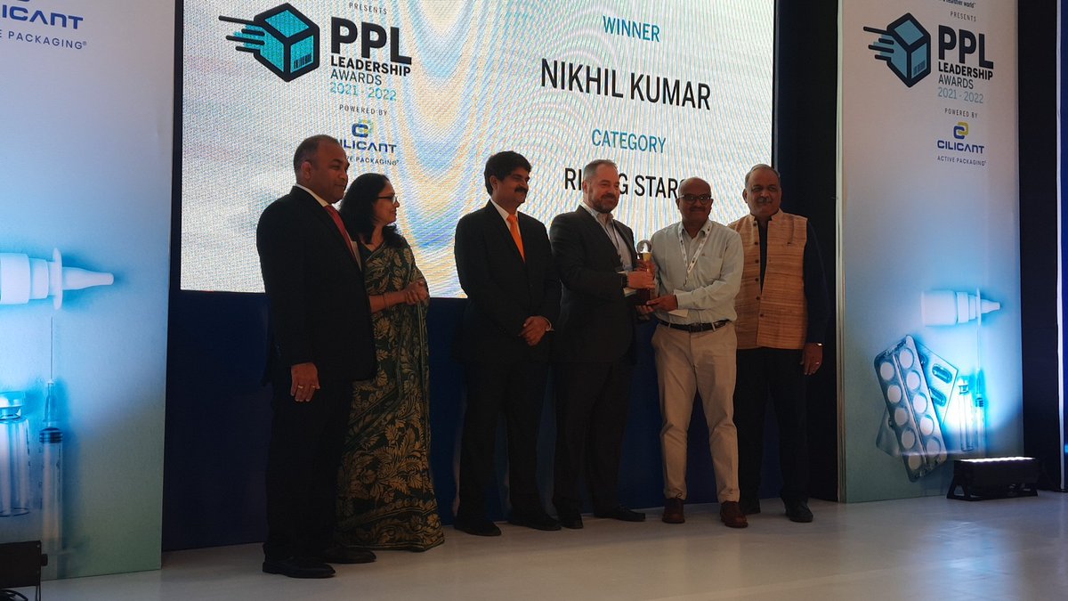 Congratulations to Nikhil Kumar for winning the #PPLLeadershipAwards 2021-2022 in the Rising Stars Category, at organised <a href="/ExpPharma/">ExpPharma</a>, presented by <a href="/WestPharma/">West Pharmaceutical Services, Inc.</a> and powered by @CilicantIndia (colleague collects the award)