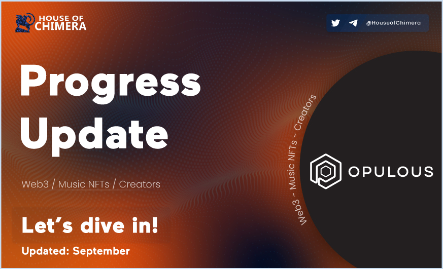 Progress update: <a href="/opulousapp/">Opulous</a> 

🔹<a href="/opulousapp/">Opulous</a> is a true innovator in the Web 3 music industry by pioneering Music Fungible Tokens!
🔸Currently, more products are being developed (e.g. Music Advances)
🔹Let's dive deeper into the upcoming developments of $OPUL