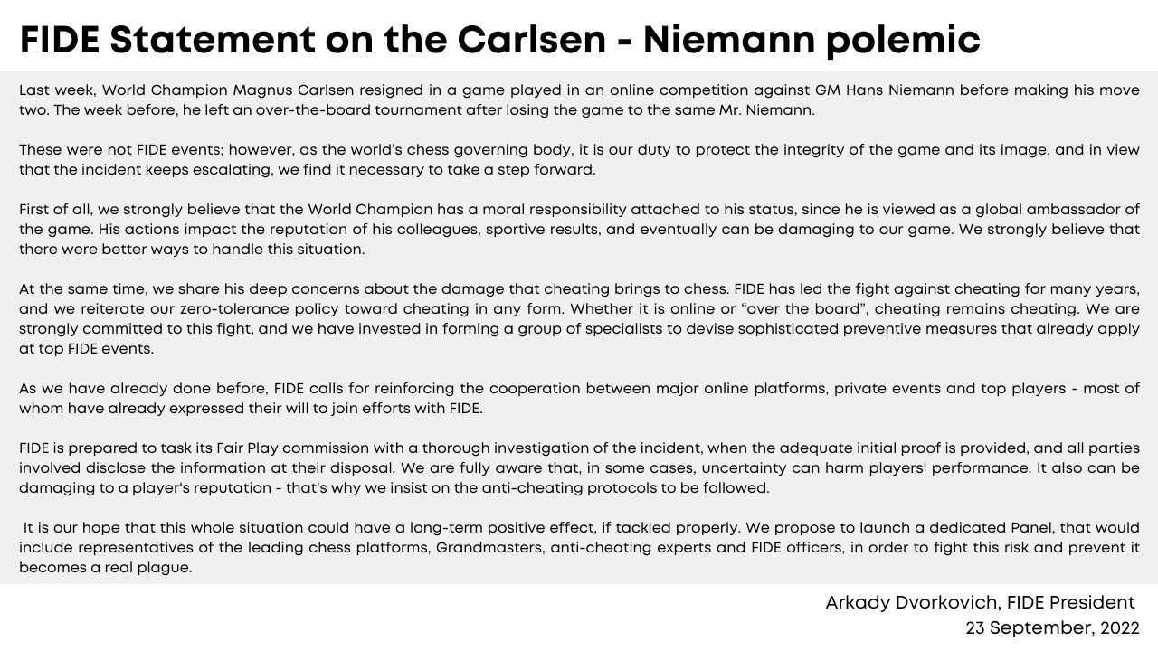 World Champion Carlsen's actions impact reputation of his colleagues,  damages game: FIDE President