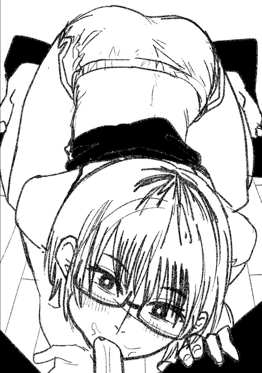 なんも考えずに描いてたら前ページと同じような構図になってたのでボツ下描き! 