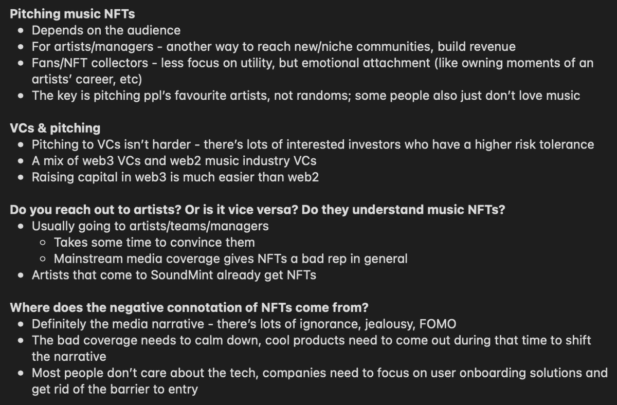 crypto_kat_'s tweet photo. friday means intern notes from Nansen Unsupervised w/ @nansen_intern and @benzspeaks from @soundmintxyz

this week:
- origin story, music NFTs, SoundMint
- business exp, pitching to VCs, working w/ artists
- building SoundMint, future plans
- &amp; more! https://t.co/uZ3hFkOSx1