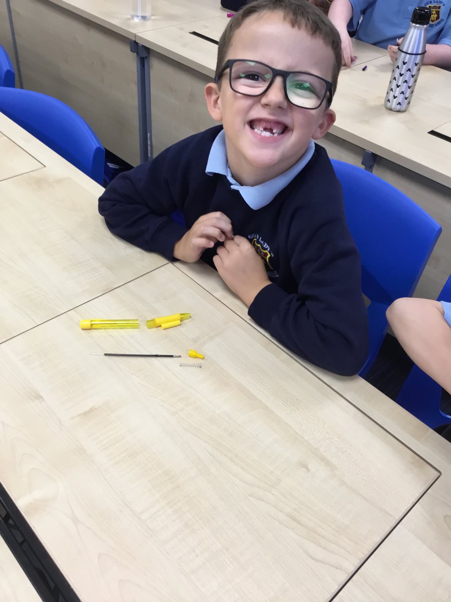 MrsTeahan's tweet photo. In engineering club we have looked at how pens have changed since 5000 BCE. The children have an engineering challenge. I wonder who will complete it first? @OURLADYSASPULL #ourladysdt https://t.co/8UP0C0M7xe