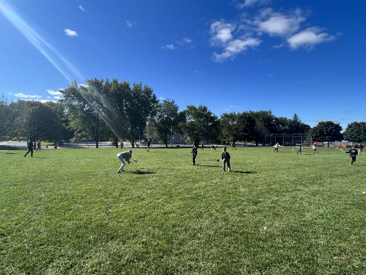 SarahBecker84's tweet photo. What an awesome day with Leo &amp; Syd from @SpartanLax learning about one of our national sports - lacrosse!! 🥍 Thanks for sharing your love of lacrosse as well as sharing your Indigenous Culture with us @HolyNameofMary! We are so lucky to have spent the day with you! https://t.co/KgkvjvCODG