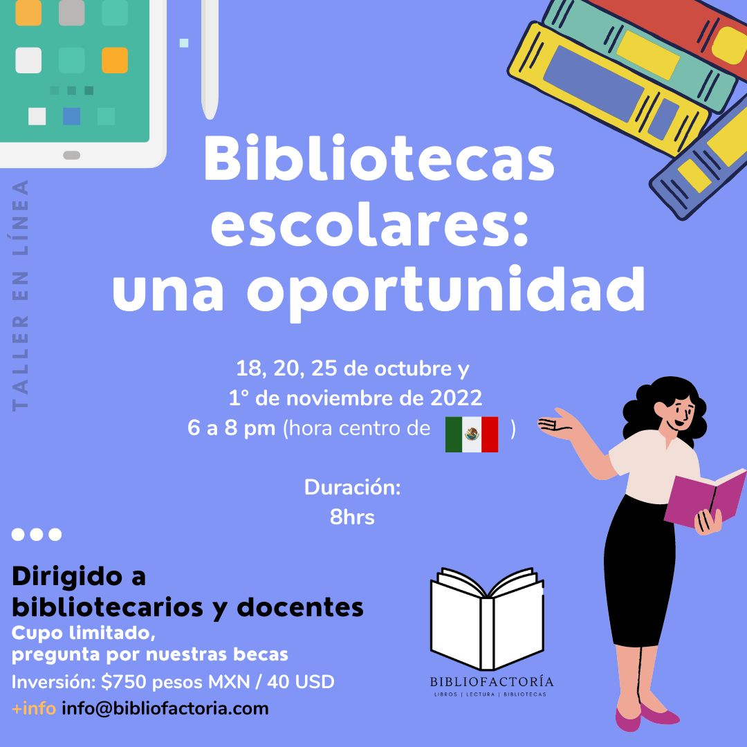 bibliofactoria's tweet photo. 📣📣Taller nuevo 📣📣
Las bibliotecas escolares son lugares de encuentro entre la lectura, la información y el aprendizaje (autónomo como el escolarizado). Pero ¿cómo potenciar este espacio? https://t.co/wK0ZZszIOn