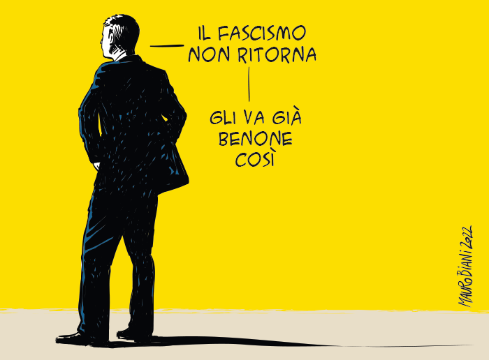 #ElezioniPolitiche22 #elezioni 
Il fascismo non ritorna
Oggi su <a href="/repubblica/">Repubblica</a>