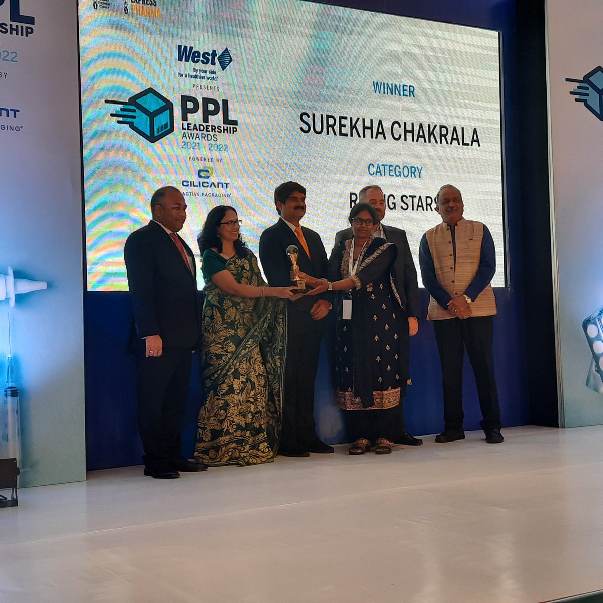 Congratulations to Surekha Chakrala for winning the #PPLLeadershipAwards 2021-2022 in the Rising Stars Category, at organised <a href="/ExpPharma/">ExpPharma</a>, presented by <a href="/WestPharma/">West Pharmaceutical Services, Inc.</a> and powered by @CilicantIndia