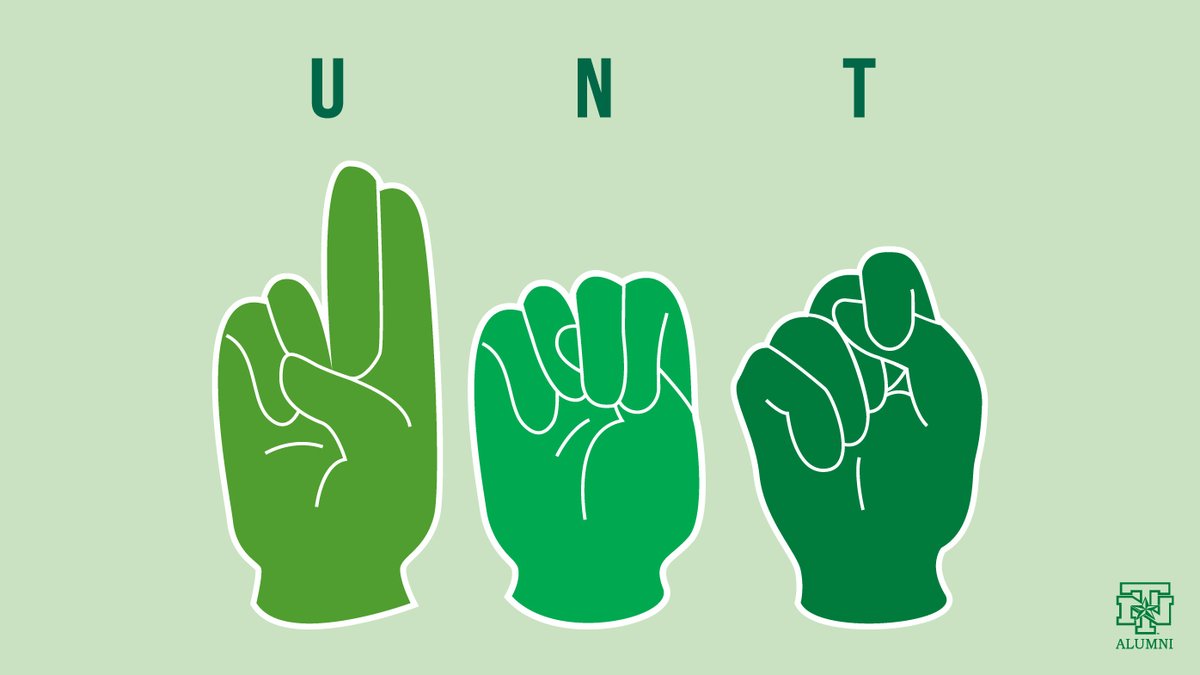 Today we're celebrating #InternationalDayofSignLanguages! Do you know how to spell #UNT in ASL? Check it out!