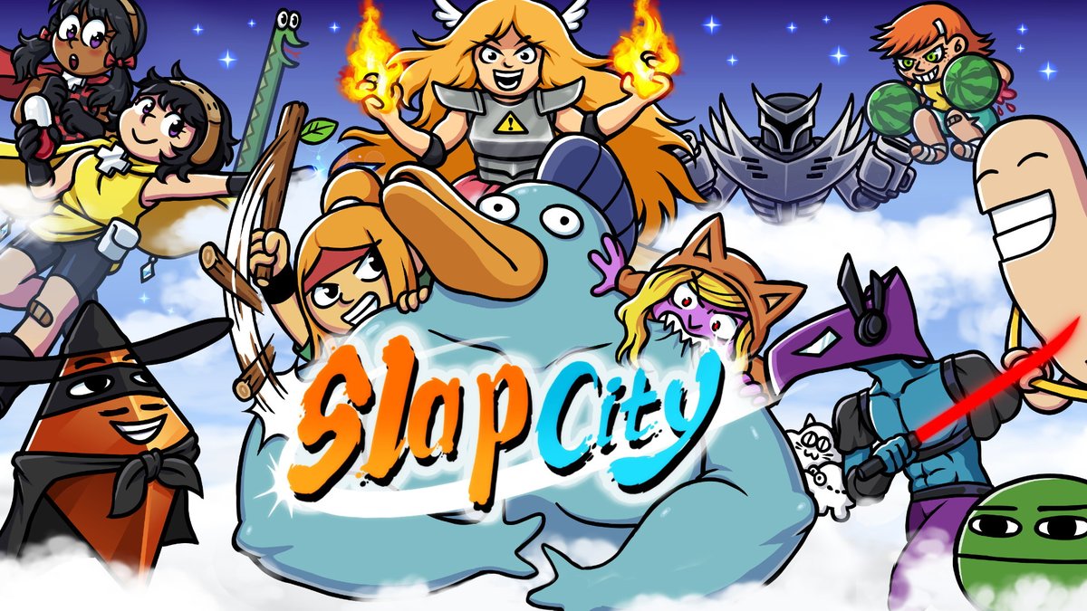 Ludosity's tweet image. Slap City 1.1 is OUT NOW on Steam and Nintendo Switch, with new characters and online crossplay! store.steampowered.com/app/725480/Sla…