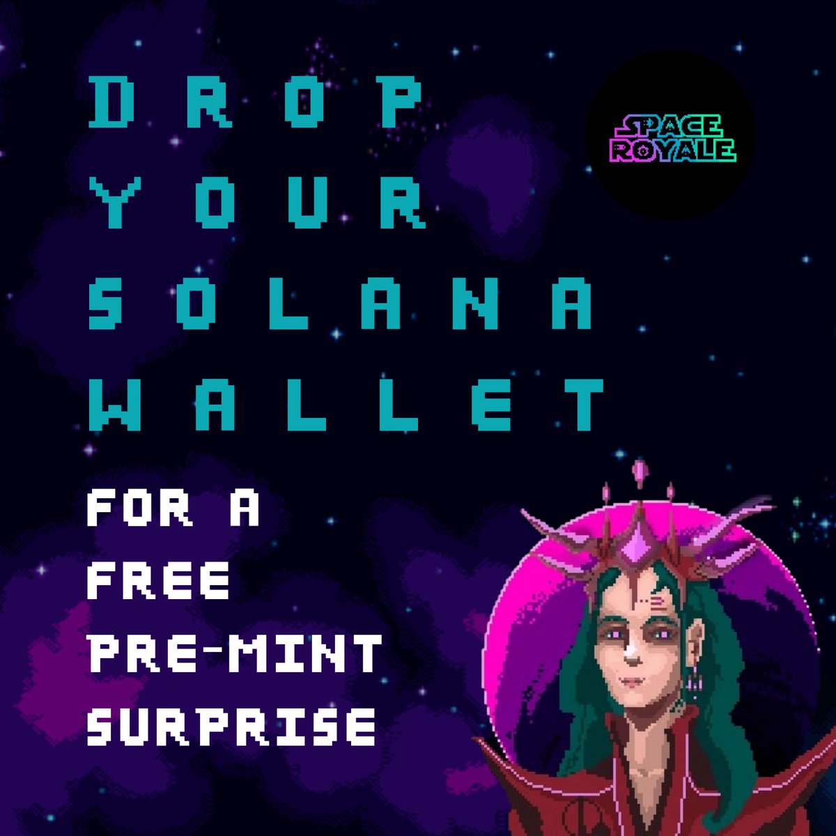 WE'VE COLLECTED HUNDREDS OF WALLETS FOR OUR PRE-MINT SECRET AIRDROP BUT...
WE NEED THOUSANDS.

1⃣ DROP YOUR WALLET BELLOW
2⃣ FOLLOW <a href="/SpaceRoyalenft/">SPACE ROYALE</a> 

NOW MFERS! 

#freepremintdrop