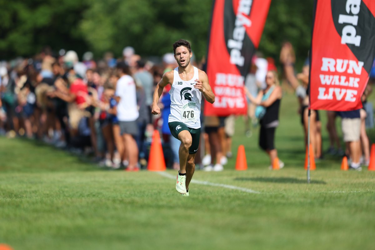 Aden Smith. W. 🥇

Aden Smith WINS the Roy Griak Invite in 24:13, leading the Spartans to a third-place team finish! Abdi-Fetah Ahmed finishes third (24:16), while Andy Nolan (15th/24:28) and John Petruno (19th/24:40) finish in the top 20.

#GoGreen