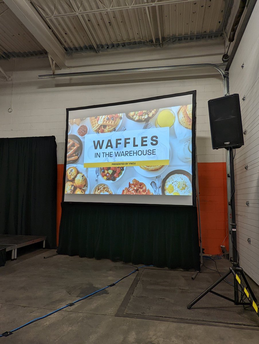janeaarnold's tweet photo. Early Friday morning at @FoodBankWatReg #Waffles2022 catching up with folks/hearing from @KimWilhelm03 & @jeewanc talk food insecurity & the need for community to work together to remove the stigma, myths and assumptions about our vulnerable population. #SupportLocalOrgs #FeedWR https://t.co/wo0a1N7wIq
