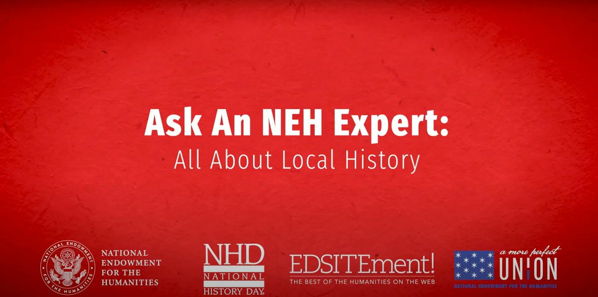 NationalHistory's tweet photo. How can students amplify local history in their #NHD2023 project? 

Check out this video from our #AskAnNEHExpert series produced in partnership with @NEHgov, @centerofthewest, @burkemuseum, and @nypl to get some ideas!

Watch here: https://t.co/5jsb4kOpmo https://t.co/9dnsLo7pgd