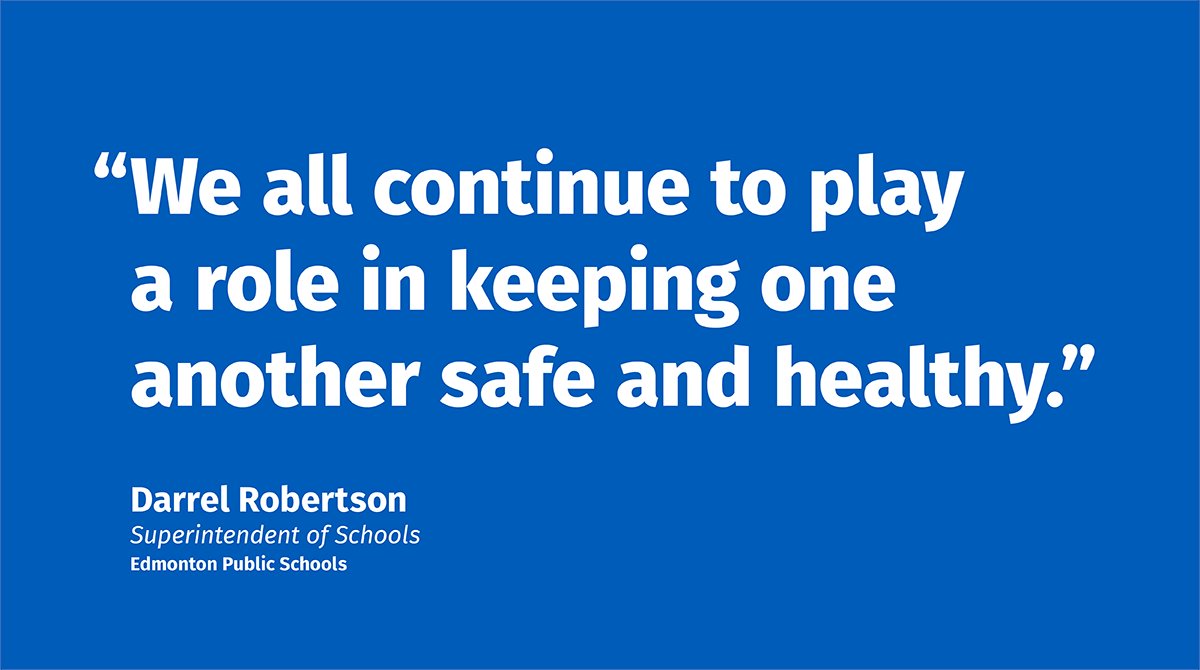 EPSBNews's tweet photo. Alberta Health Services is returning to the school absence reporting process they used before the COVID-19 pandemic. Read a letter from Superintendent Darrel Robertson to learn what this means for #EPSB and how we’re keeping schools as safe as possible: https://t.co/UQnY6ViuIT https://t.co/357HPtJrTF