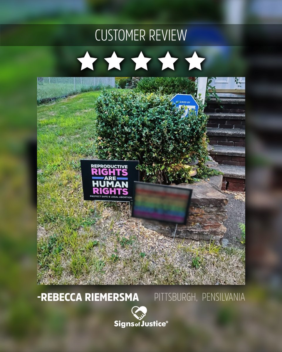 signsofjustice's tweet photo. #HappyCustomers #FiveStars #Resist #ReproductiveRightsAreHumanRights #WomensRightsAreHumanRights #ProChoice #WomensRights #RightToChose #SocialJustice #SignsOfJustice https://t.co/dPOBFI75Nw