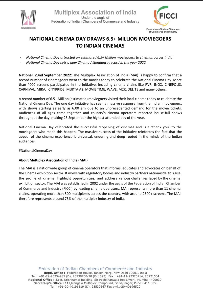 Multiplex Association Of India tweet media