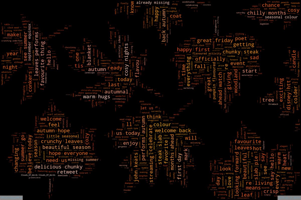 Clouds_Of_Words's tweet photo. 2022-09-23 is #TheFirstDayOfFall #TheFallEquinox #FirstDayofAutumn
#WordCloud https://t.co/69IECPZCtc