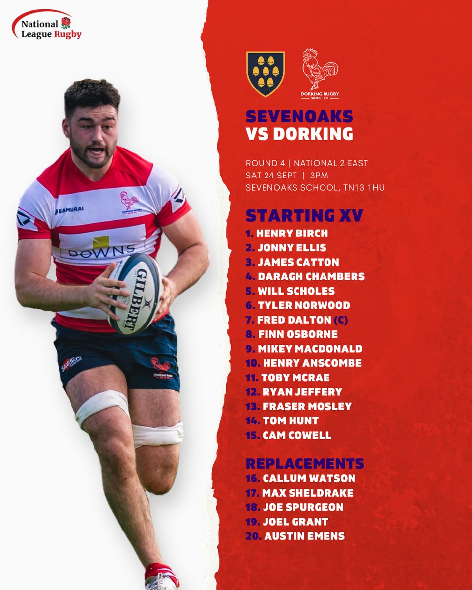 DorkingRugby's tweet photo. 🚨 Teams are up 🚨

⚡️PLEASE NOTE⚡️
Dorking 1st Team to play at Sevenoaks School as Sevenoaks RFC pitch unfit to play on.  

POST CODE - TN13 1HU (Park at Dukes Meadow Car Park)

#wacomb https://t.co/OtXygFcfHZ