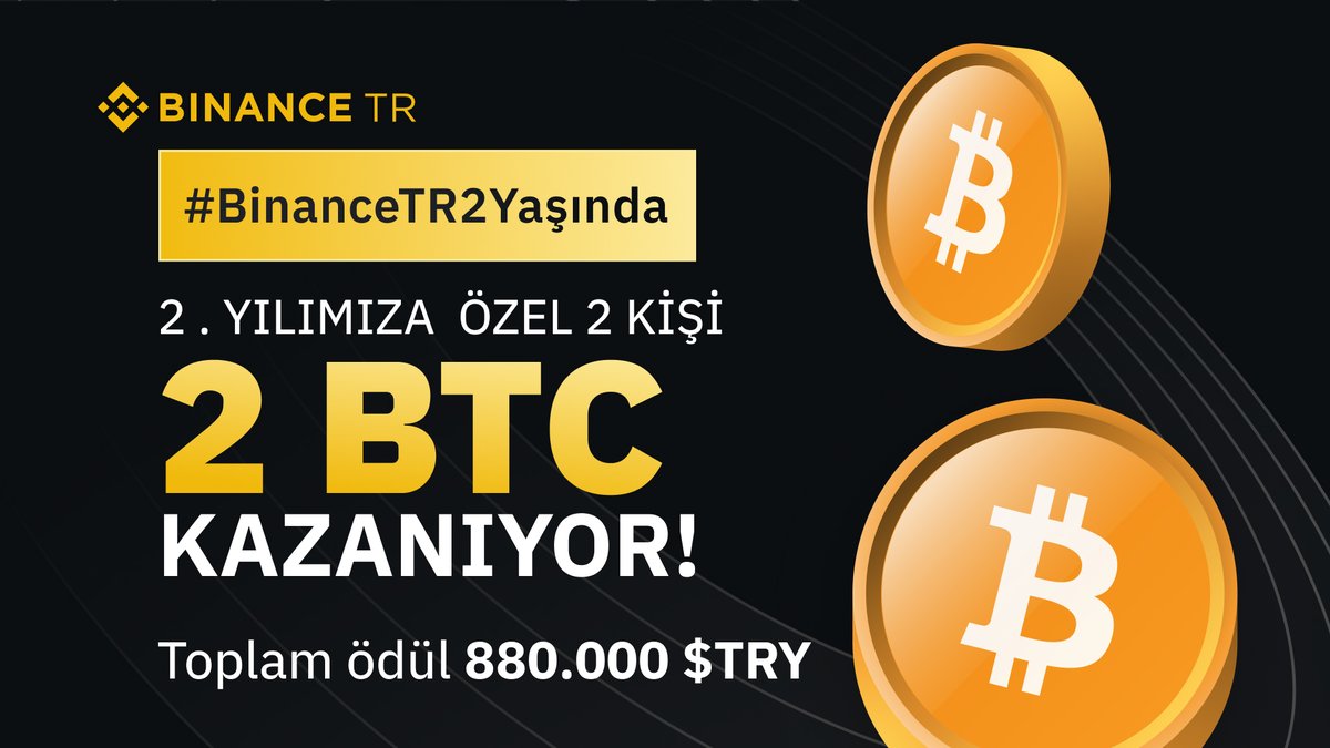 BinanceTR's tweet photo. 2. yılımıza özel şampiyonlar ve şanslılar alım-satım yarışmamız başlıyor!🤗
$TRY çiftlerinde alım-satım yaparak şampiyonumuz olun 1 $BTC kazanacak 2 kişiden biri olun ya da 880.000 $TRY toplam ödül havuzunu paylaşın!
#BinanceTR2Yaşında💛
Detay👉https://t.co/s5rrqm3Z4C https://t.co/yIsMguQaIU