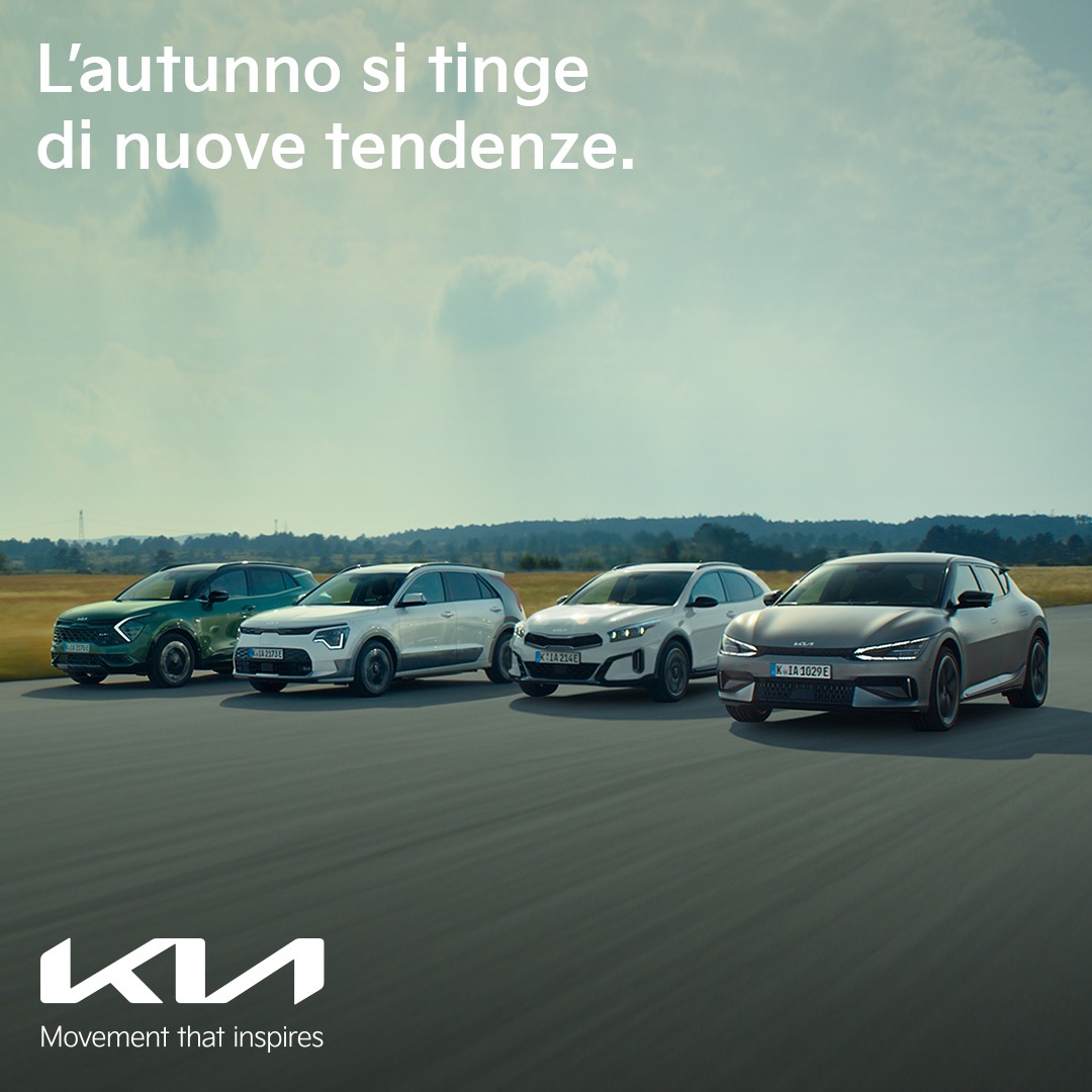 MotorFK's tweet photo. Questo autunno sarai tu a dettare i nuovi trend. Lasciati ispirare dalle forme e dai colori della Gamma Elettrificata Kia e porta su strada una nuova ventata di stile. #motorfrance #motork https://t.co/nFRGULwa5T