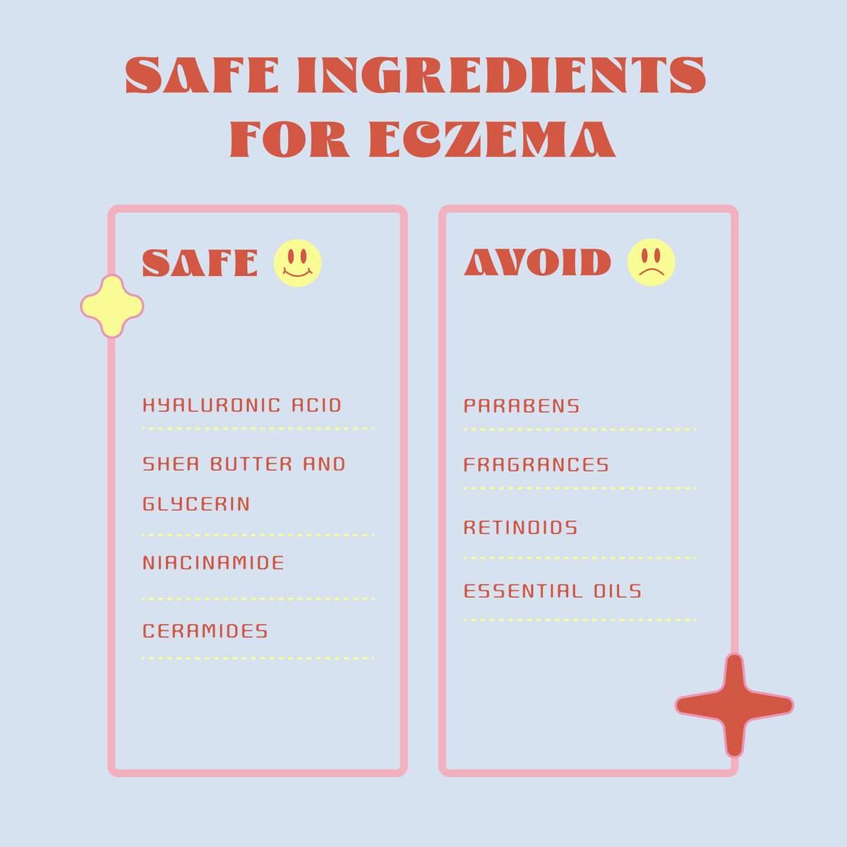 Cosmetics and eczema - what to choose? Here is a quick breakdown of the dos and don'ts for you 🤩 #skincare #eczema #eczemawarrior