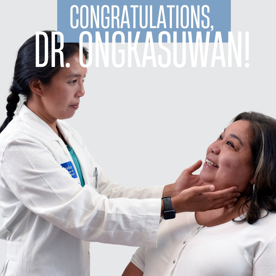 Dr. Ongkasuwan has been promoted to Professor! This promotion brings the number of full professors in our department to eight - 50% are women. 

In this role, she will mentor students and residents and continue pioneering laryngeal procedures. 
#SheENT #ENT #Otolaryngologist