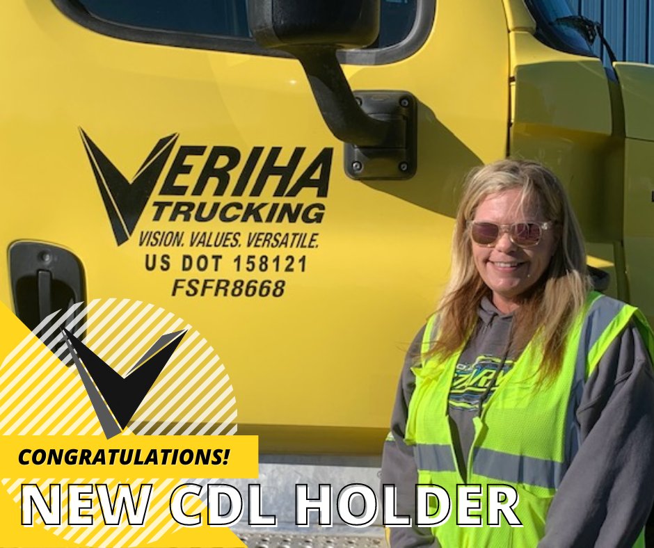 VerihaTrucking's tweet photo. Meet our newest CDL holder! TAMMY ππ
Congratulations, Tammy! Great work and welcome to the family! π
Join us to congratulate her below β¬οΈ
#ThankaTrucker #cdljobs #CDL2022 #truckdriver #cdlstudent #verihatrucking #Verihavip #CDLtraining #Trucking #Womenintrucking #WIT https://t.co/T2PEkxwwVr