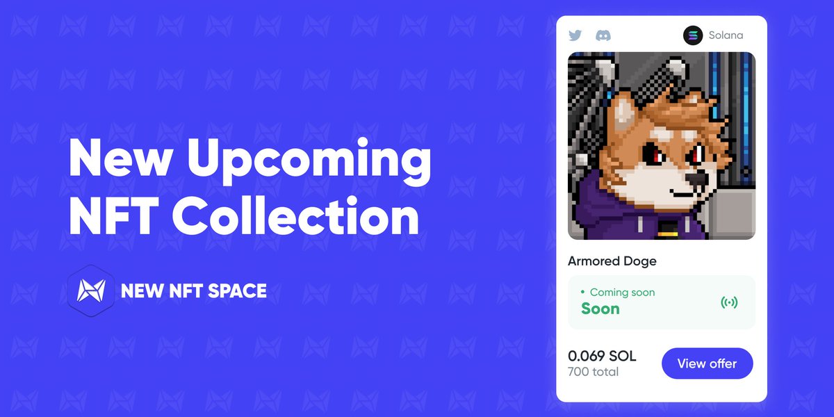 New NFT Space 🇺🇦 (@newnftspace) on Twitter photo ✨Armored Doge is available on <a href="/NewNFTspace/">New NFT Space 🇺🇦</a>
@DogeArmored , you're welcome🥰
✨Link: newnftspace.com/armored-doge ✨Armored Doge is available on <a href="/NewNFTspace/">New NFT Space 🇺🇦</a>
@DogeArmored , you're welcome🥰
✨Link: newnftspace.com/armored-doge